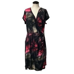 WORTHINGTON WOMAN  Stretch Short Sleeve Wrap Style Dress‎ - Size 18